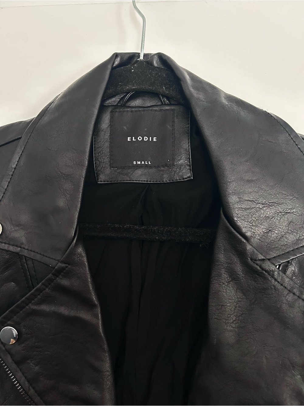 Elodie Black Faux Leather Motorcycle Jacket - Picture 2 of 4